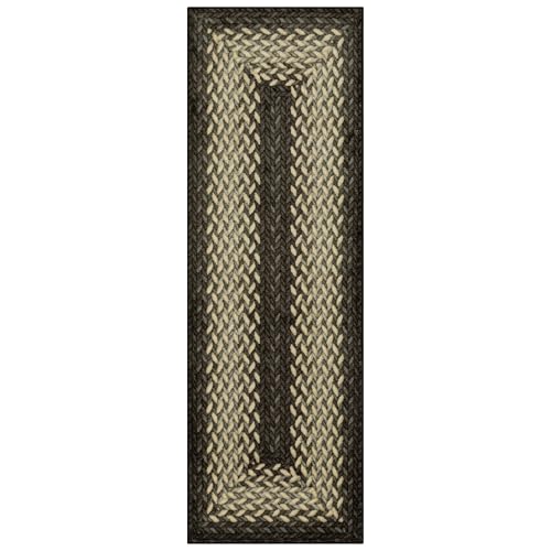 Maples Rugs Marion Bohemian Braided Runner, 2'x6', Black