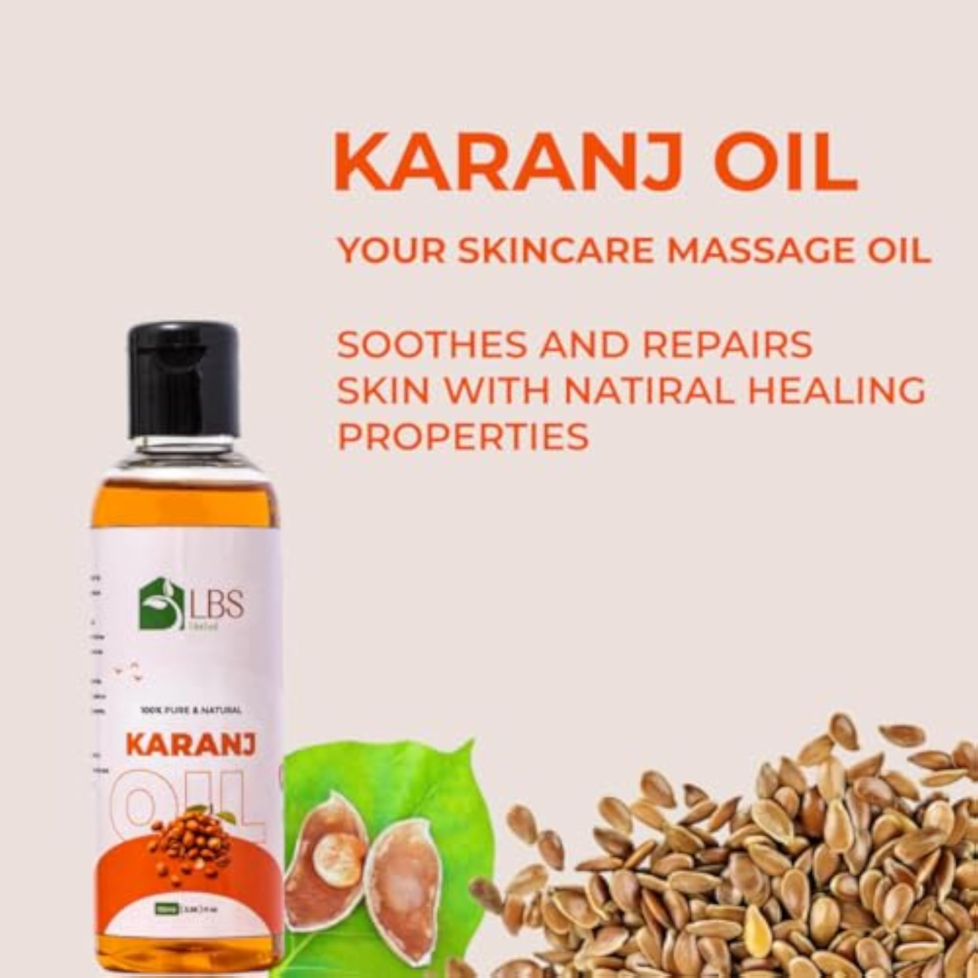 100% Pure & Natural Karanj Oil & Neem Oil Combo, Cold-Pressed