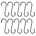HONGECB 10 Paquete Ganchos en S, Ganchos en Forma de S, Cocina En Forma De S Gancho, Para Utensilios De Cocina, Oficina, Baño, Armario, Garaje, Oficina, Hogar, Etc.(Negro Mate)