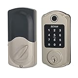 Smart Deadbolt Lock, SCYAN D7 Fingerprint Deadbolt with Touchscreen Keypad, Keyless Entry Door Lock, Auto Locking, for Home, Airbnb, Rental House (Satin Nickel)