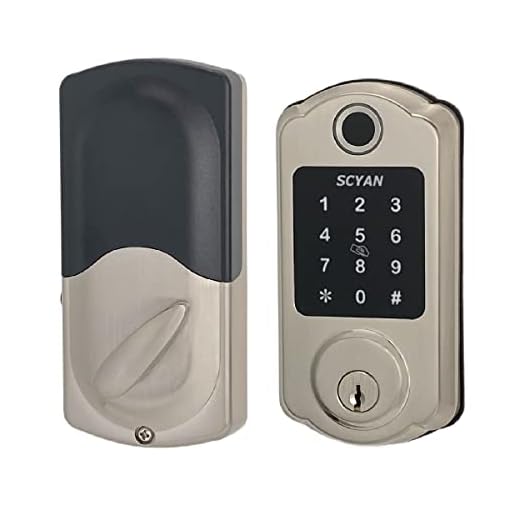 Smart Deadbolt Lock, SCYAN D7 Fingerprint Deadbolt with Touchscreen Keypad, Keyless Entry Door Lock, Auto Locking, for Home, Airbnb, Rental House (Satin Nickel)