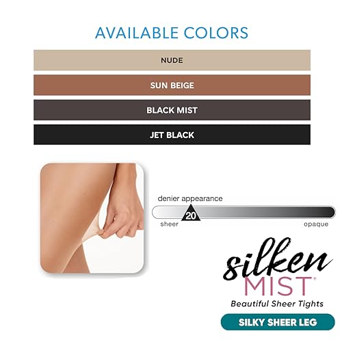 L'eggs Silken Mist Silky Sheer Women's Tights, Control Top, Sheer Toe4