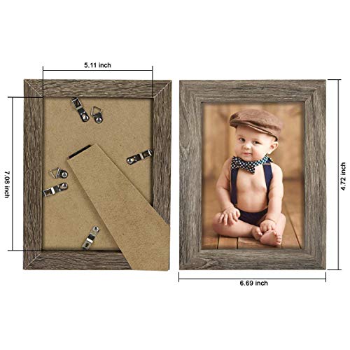Nuolan 5X7 Picture Frame Rustic Gray Wood Pattern Art Photo Frames 6 Packs For Wall Or Tabletop Display (Nl-Pf5X7-Rg) #TOP5