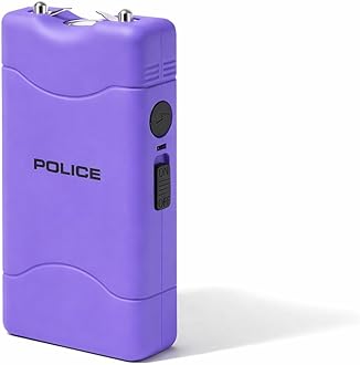 Police Stun Gun for Self Defense 800 - High Voltage Mini Rechargeable with LED Flashlight, Compact & Heavy Duty – Personal Security for Women & Men – Purple