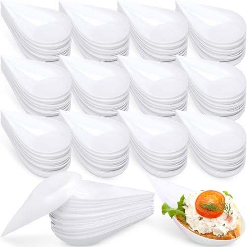 Gandeer 200 Pcs 4 Inch Appetizer Plates Disposable Plastic, White