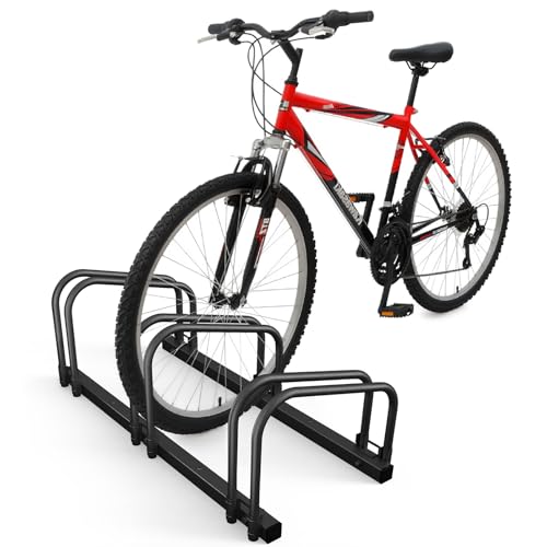 vounot® Râtelier Vélo 3 Vélos Range Vélo Système Range Vélo Rangement pour Vélo Support pour Bicyclette Sol ou Mural en Acier Revêtu Support de...