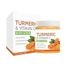 Turmeric Body Scrub Exfoliator - Turmeric Exfoliating Scrub for Face & Body, Natural Skincare Body Scrub For Women Deep Cleansing Smoothing Nourishes Skin, Suitable for All Skin Types