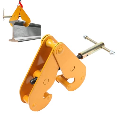 CDZHLTG Pince de Support pour Palan, 1 T / 1000kg Pince de Levage pour Poutre, 1 Tonne Levage de Charges, Largeur de Bride 75mm- 220mm