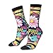 XZDZDX Spring Fest Polyester Mid-Calf Socks 2 Black-1 for Unisex - Skin-Friendly Elastic Fashion Crew Socks