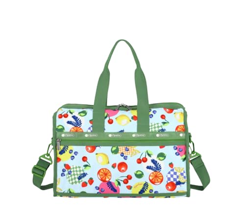 LeSportsac Fresh Fruit Deluxe Medium Weekender Crossbody Bag, Style 4318/Color E840, Whimsical Sunkissed Artfully Arranged Fruit, Vibrant Juicy Oranges, Lemons & Limes, Sweet Cherries & Berries2