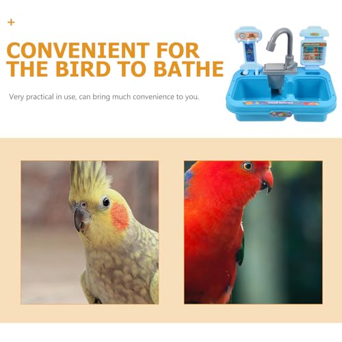 Bañera de loros de plástico fácil de instalar con borde redondeado 4