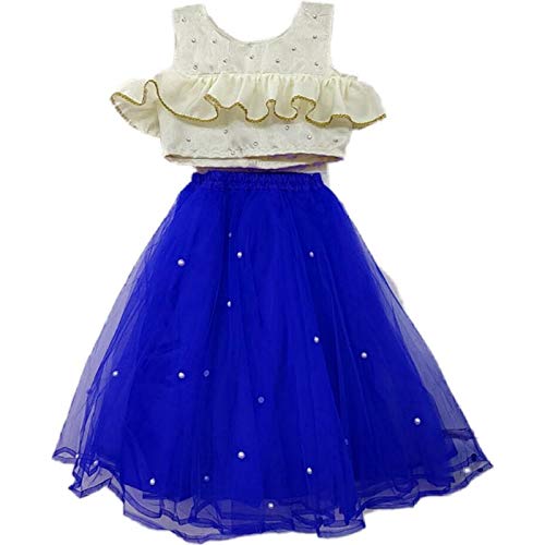 Image of TILISM Girls Readymade Lehenga Choli Crop top Skirt (RED,Yellow,Royal Blue,Sky Blue,SEC Green)