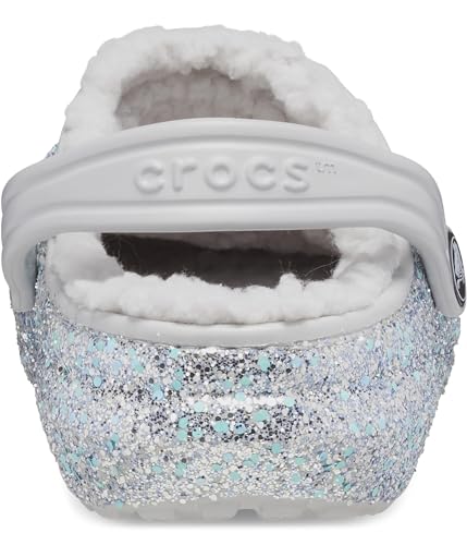 Image of Crocs Kids Classic Lined Glittered Clog Kids Iced Mint 11 Little Kid