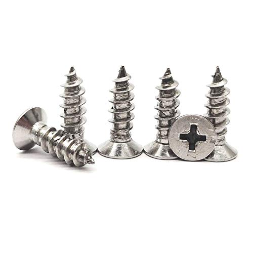 50 piezas M5x16mm cabeza plana madera autoperforante 304 tornillo de acero inoxidable Phillips cabeza autoperforante