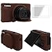 SX740 Kamerataschen-Zubehör-Set [mit 2 LCD-Hartfolien], Silikon-Schutzhülle, kompatibel mit Canon PowerShot SX730 SX740 HS Digitalkamera, Braun
