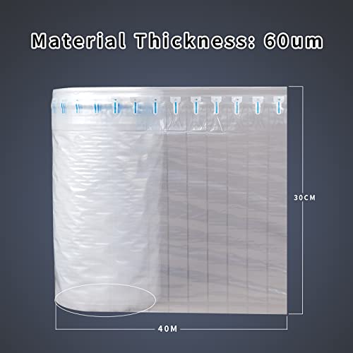 Inflatable Bubble Wrap Roll,12 Inch X131 Feet, Inflatable Air Pillow Column Wrap For Packaging Moving Shipping Delivering,Inflatable Air Column Bubble Bag Wine Bottle Protector With Free Pump #TOP2