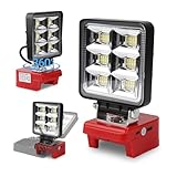 Lampe rechargeable Compatibilité de la batterie : cette lampe de travail de 6000 K est compacte et portable, compatible exclusivement avec la tension 18 V-20 V de Milwaukee.adaptée pour une utilisation sans fil et mobile. à condition d'emporter une batterie. Son boîtier en aluminium de haute qualité garantit la durabilité de cette lampe de travail rechargeable. Remarque : ce projecteur LED rechargeable n'inclut pas de batterie.