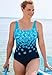 Swimsuits For All Women's Plus Size Scoop Neck Tummy Control Chlorine Resistant Tank One Piece Swimsuit - 14, New Turq Floral (Plus