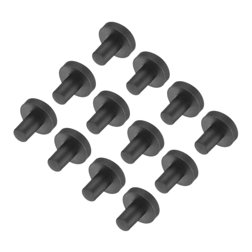 Image of uxcell High Temp Silicone Plug Mount Dia 4mm /0.16 inch t Shaped Rubber Stopper Hole Plugs for Powder Coating Plating Waterproof Plugs Sealing Plugs Black Pack of 12(OD 9.5mm)