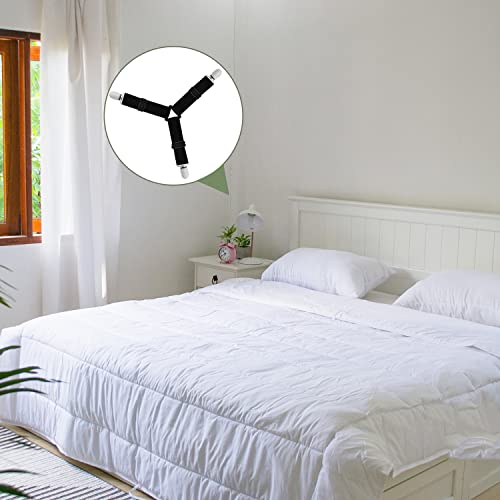 Resdenio Bed Sheet Straps, 4 Pcs Adjustable Elastic Sheet Fasteners Fitted Sheet Straps Triangle Suspenders Gripper Bed Sheet Holders Sheet Clips For Bed Sheets, Sofa Cushion, Mattress Covers #TOP5