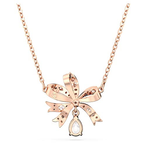 SWAROVSKI Volta Necklace, Earrings, and Bracelets Jewelry Collection, Bow-Inspired Pink and Clear Crystals with Rose-Gold Tone Finish4
