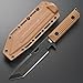 Gtkii GTK5 Fixed Blade Knife AUS-10 Steel Blade Full Tang Nylon Fiberglass Handle EDC Fixed Knifes for Outdoor Camping Hunting (brown)