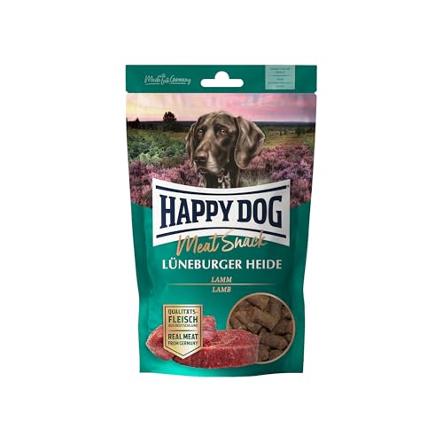 Happy Dog 60700 - Meat Snack Lüneburger Heide - Leckerli für Sensible Hunde aus getrocknetem Lammfleisch - 75 g Inhalt