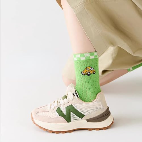 5 Pairs Kids’ Mesh Crew Socks for Summer for 1-12 Years Old, Cute Cartoon Breathable Socks for Boys Girls Toddlers3