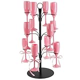 ALIMOTA Cocktail Tree Stand for Drinks Champagne Tower Wine Glasses Holder, 3 Tier 12 Holders, Bar Home Drinks Tree Display Suitable for Gin, Cocktails, Champagne, Wine, Black