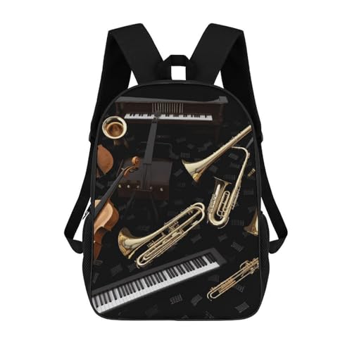 Musical Instruments Backpack for Men Women, Heavy Duty Backpack Large Capacity, Durable Lightweight Travel Daypack