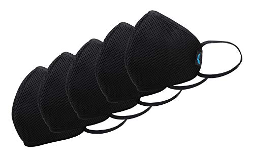 F Gear Standard Size Mask for Adult Color Black F95 Safeguard 7 layer ISO CE SITRA lab certified >95% Bacteria Filtration Face Mask pack of 5 (3455)