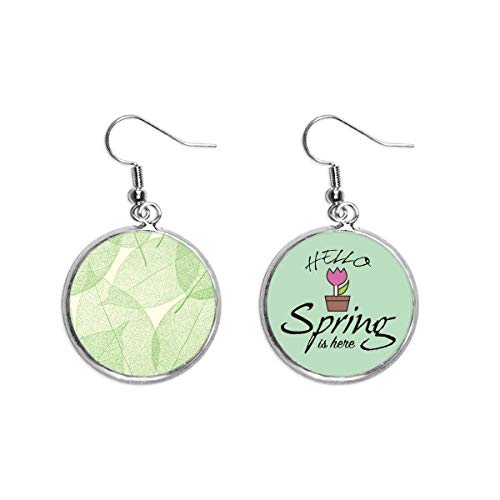 Pendientes de primavera hojas verdes colgante decorativo joyeria mujer plantas
