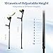 Forearm Crutches for Adults,Open Cuff,Handle with Light Reflector,Foldable and Height-Adjustable Elbow Crutches,High Density Sturdy Aluminum,A Pair, Black