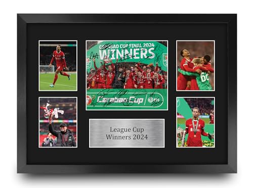 HWC Trading FR A3 Liverpool Caraboa Cup Champions 2024 Printed Memorabilia Signed Autograph Photograph Display for Football Fans and Supporters