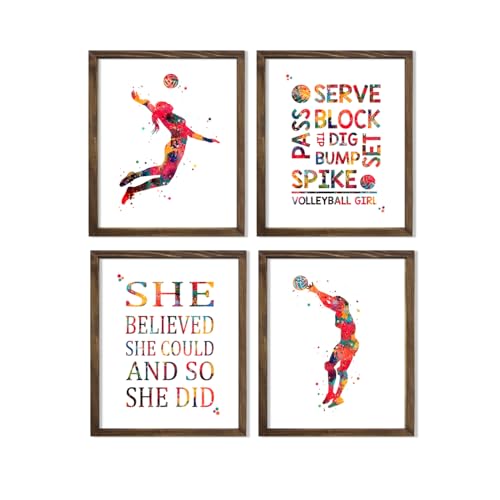 Inspirational Watercolor Volleyball Girl Player