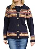 Chaleur élégante : ce cardigan 100 % laine a une rayure bleu marine moucheté et est parfait pour rester au chaud pendant les jours plus frais à l'intérieur ou à l'extérieur.