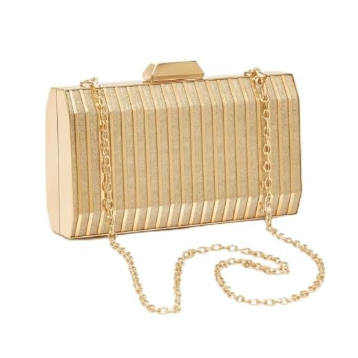 ALWY Bolsa Clutch Feminina Brilho Festa Luxuosa Pequena (Dourado)