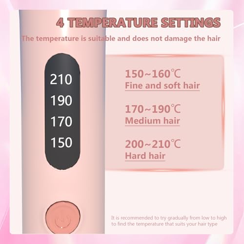 LOUIKAY Rizador de Pelo Automático, 4 Temperaturas, Antiquemaduras, Calentamiento Rápido Rizador Automático de Pelo Profesional Ahorra Tiempo y Esfuerzo, Rosa - imagen 4