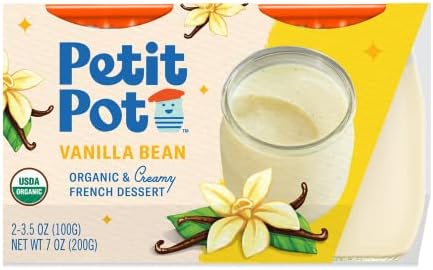Petit Pot | Organic French Dessert | Vanilla Bean | Gluten-Free | Kosher | Ready-to-Eat | No Artificial Ingredients | No Preservatives | 7 Ounce (2 Pack)