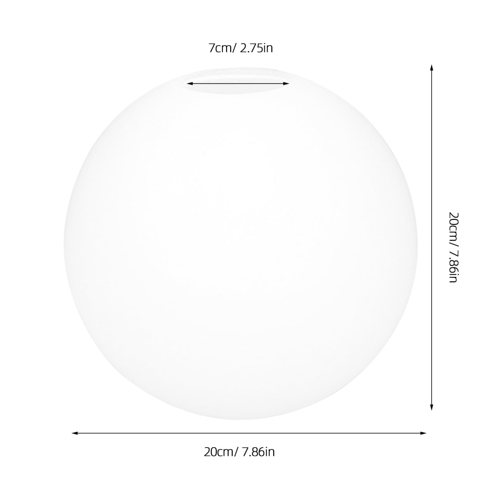 Housoutil Paralume di ricambio in vetro bianco opaco, 20 cm, per lampada a sospensione