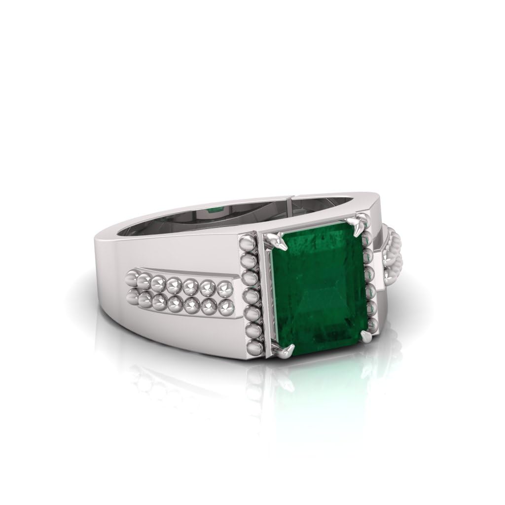 7.25 Ratti Panna (Emerald) Original Stone Adjustable Ring For Men And Women With Lab Certified B9-picture-19