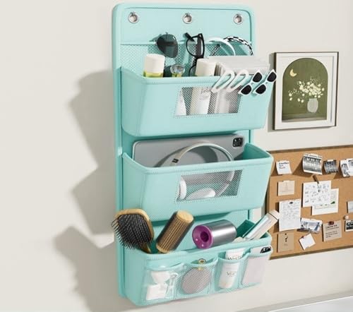 シンプルな家庭用品 ドア/壁掛け 壁掛けオーガナイザー キャンバス 防水吊り下げ収納バッグ キッチン、寝室、浴室、ドア、オフィス用(Blue,Style 02)