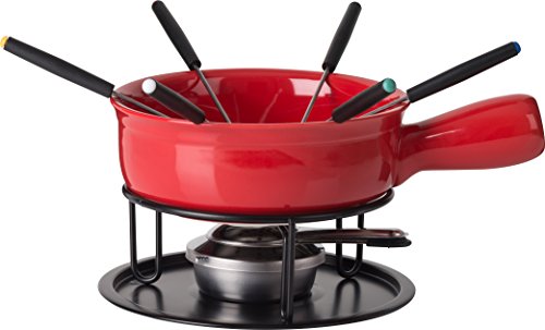 Trudeau 0534510 Cardinal Cheese Fondue Set, Red