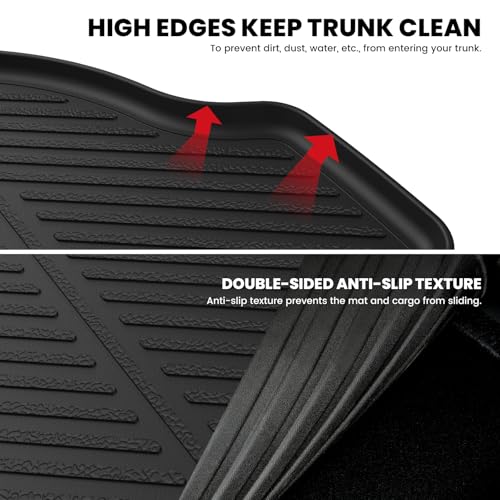 Image of LASFIT Trunk Mat for Honda Accord 2017 2016 2015 2014 2013 (Only Sedan) | All Weather Custom Fit Anti-Slip Pet Friendly Easy Clean TPE Trunk Liner Cargo Mat, Black (NOT Coupe & Hybrid)