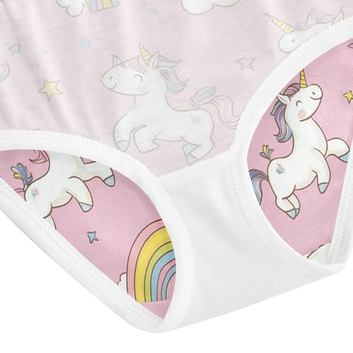 Wusikd Cute Unicorns Girls' Underwear Cotton Rainbows Pink Girls Briefs Soft Toddler Underwear 2T 5