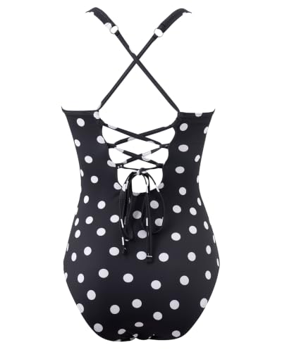Image of SUUKSESS Womens Tummy Control One Piece Swimsuit Sexy Crisscross Back Bathing Suit