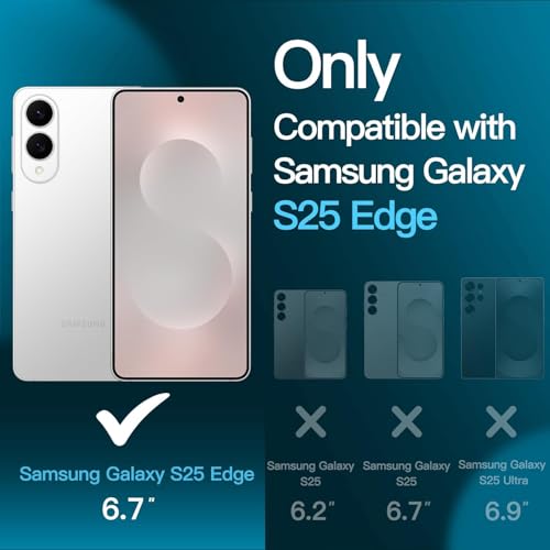 Image of SHILD( 2 Pack -Perfect -Fits Design Samsung Galaxy S25 Edge Smartphone Tempered Glass Screen Protector, With Easy Installation Military-Grade Protection, Ultra Tough, Anti Scratch