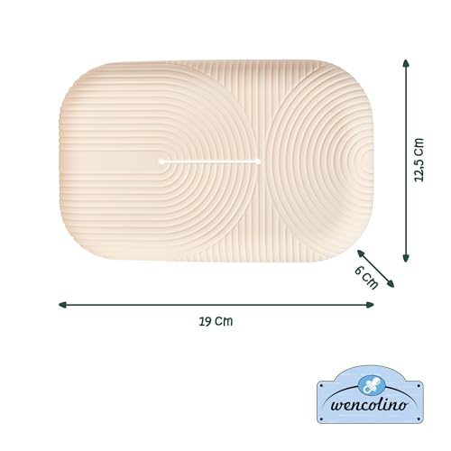 wencolino Feuchttücher Box aus Silikon als Überzug für (Baby-) Feuchttücher oder feuchtes Toilettenpapier – Maße L 19cm, B 12,5cm, H 6cm – Bitte beachten Sie die Maße beim Kauf – beige