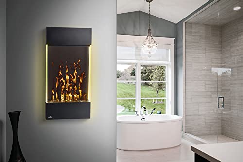 Napoleon Allure Vertical 32 - Nefvc32H - Wall-Hanging Electric Fireplace, 32-In, Black, Glass Front, Glass Crystal Ember Bed, 4 Flame Colors, Remote #TOP2