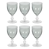  Bohemia Cristal 10259202 Georgia Weißweinkelch 240 ml, Kristallglas, Design im Landhaus-Stil, grün (6 Stück)